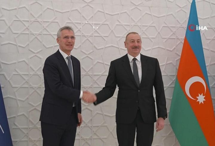 NATO Genel Sekreteri Stoltenberg Cumhurbaşkanı Aliyev ile görüştü