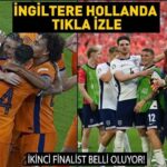 İngiltere Hollanda maçı canlı izle! Euro 2024 TRT 1 şifresiz izle! İngiltere Hollanda yarı final HD izle!